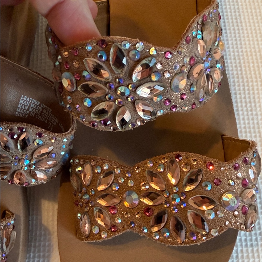 Yellow Box Edily Sandals Brown Embellished Women's Sandals Size 7.5 - Picture 7 of 13
